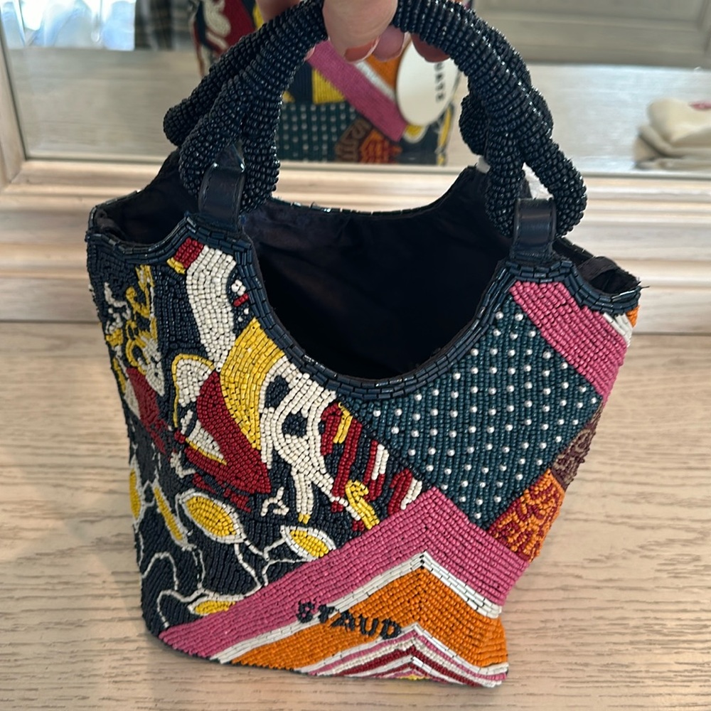 STAUD BEADED COTE BAG - new with tag and drawstring bag